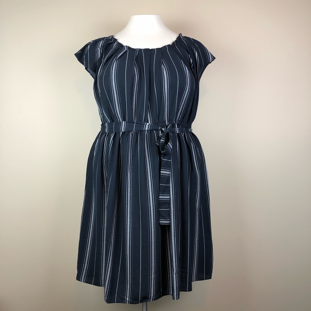 NWT Lauren Conrad Navy Striped Dress